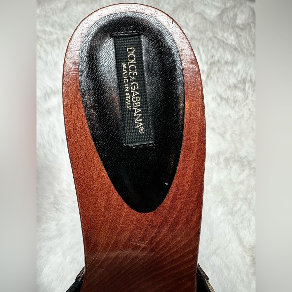 Dolce & Gabbana Women's Floral Mules - Black and Brown - Picture 3 of 17